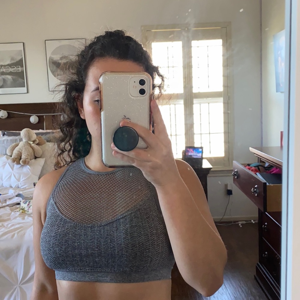 Mesh workout sports bra